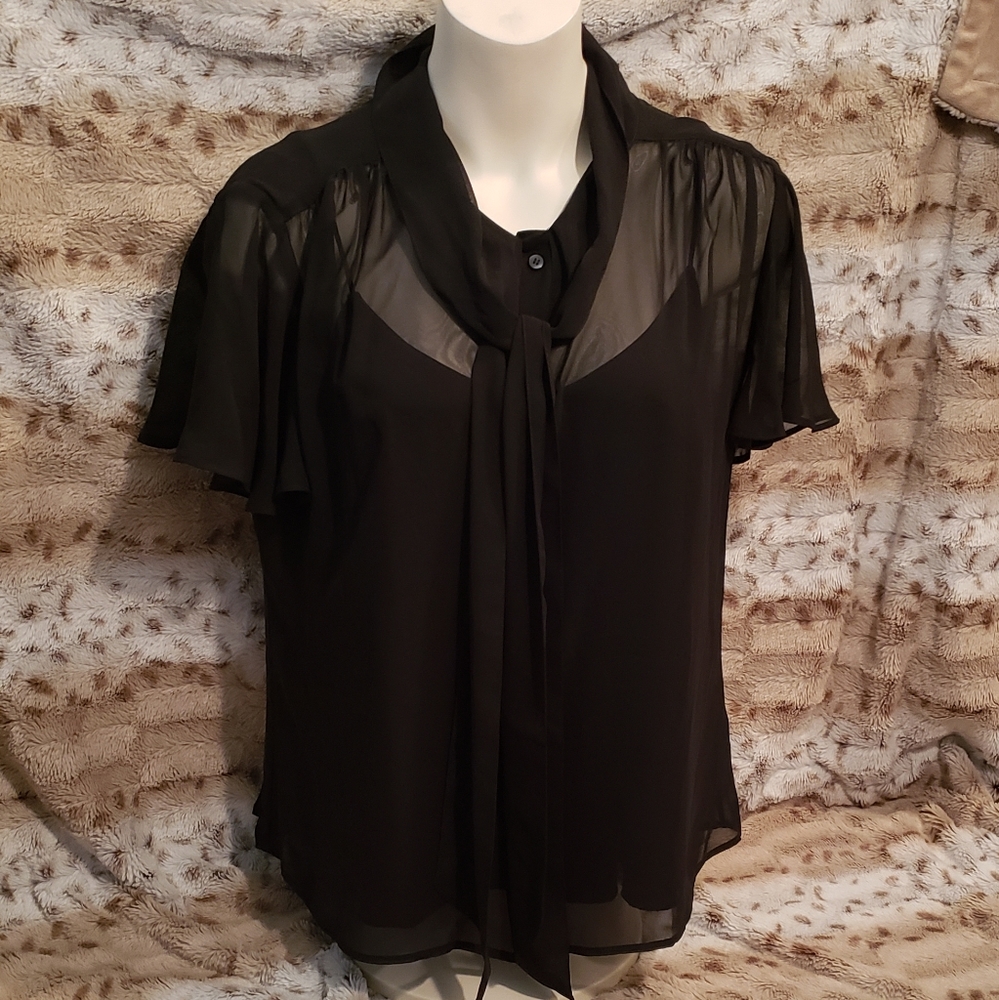 Calvin Klein Flutter Top w/Tie